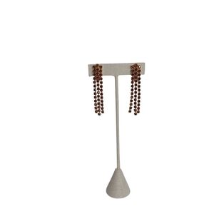 CLIP‎ ON DANGLE EARRINGS STONE AND BRAND NOT KNOWN AMBER COLORED